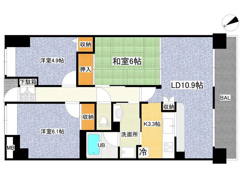 コープ野村長町 間取り
